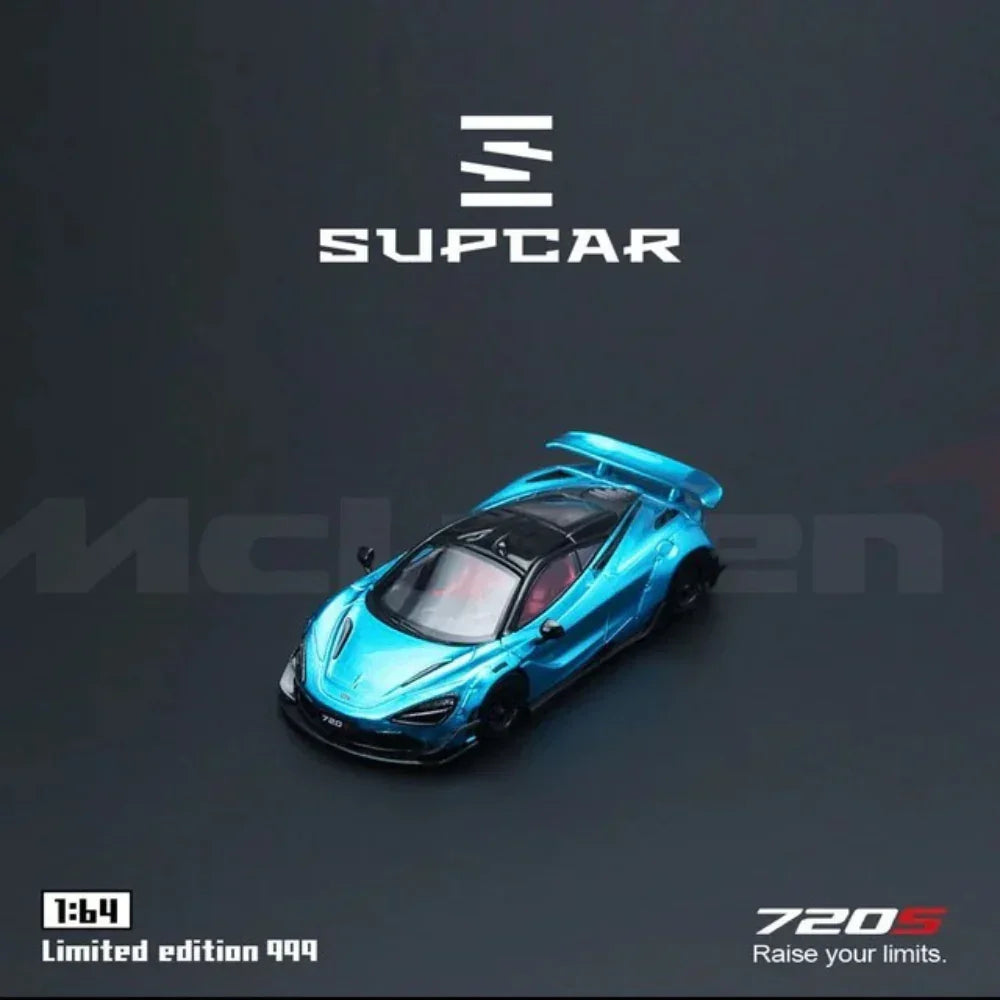 Premium scale diecast model car – SupCar McLaren 720S alloy car model, 1:64 Scale (Bright Blue) Collectible