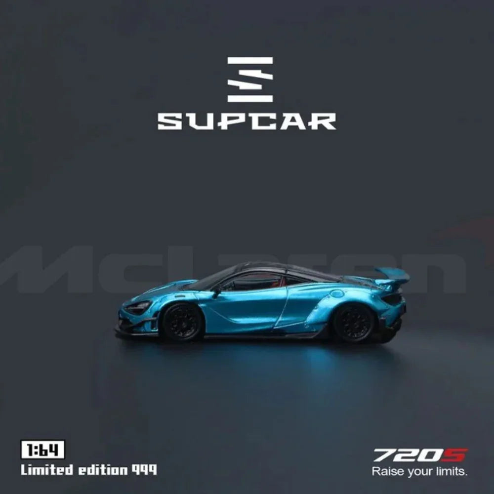 Premium scale diecast model car – SupCar McLaren 720S alloy car model, 1:64 Scale (Bright Blue) Collectible