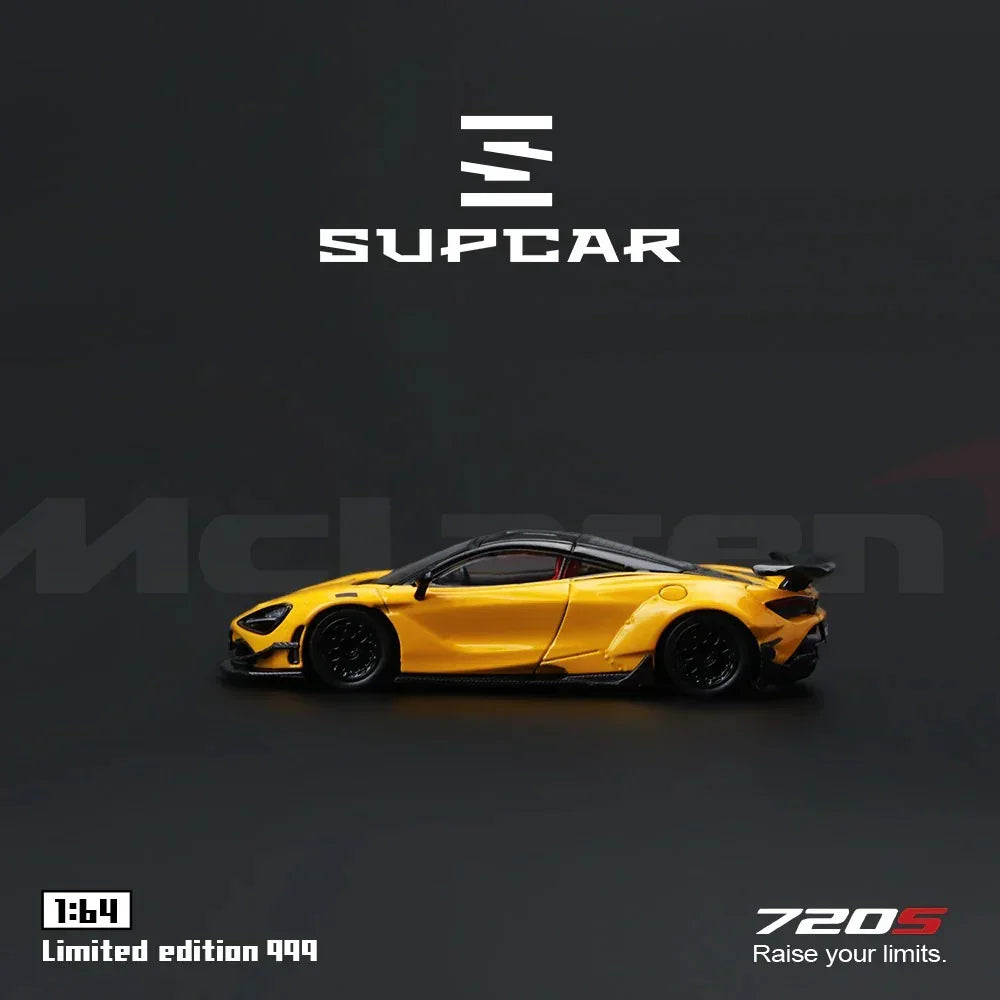 Premium scale diecast model car – SupCar McLaren 720S alloy car model, 1:64 Scale (Yellow) Collectible