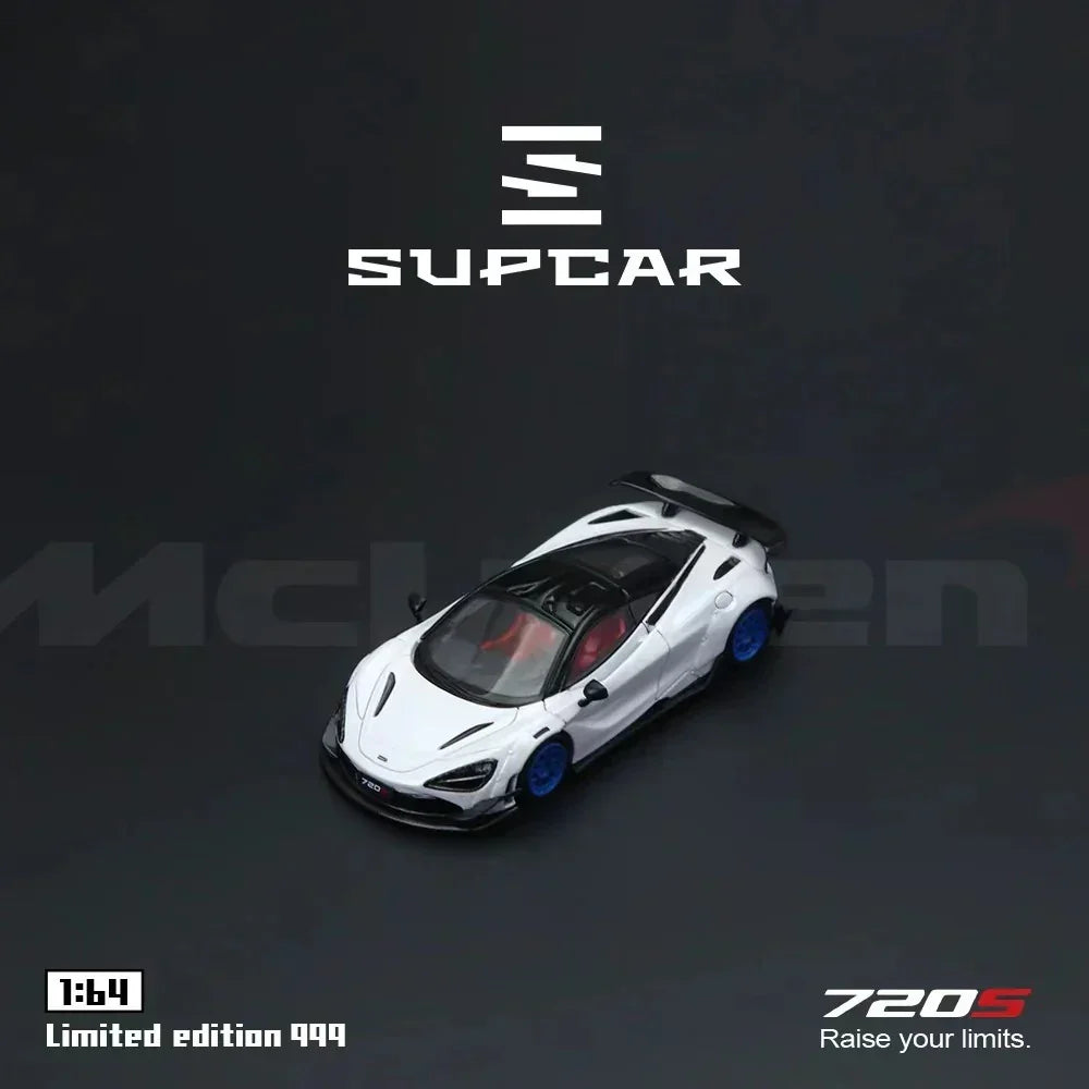 Premium scale diecast model car – SupCar McLaren 720S alloy car model, 1:64 Scale (White) Collectible