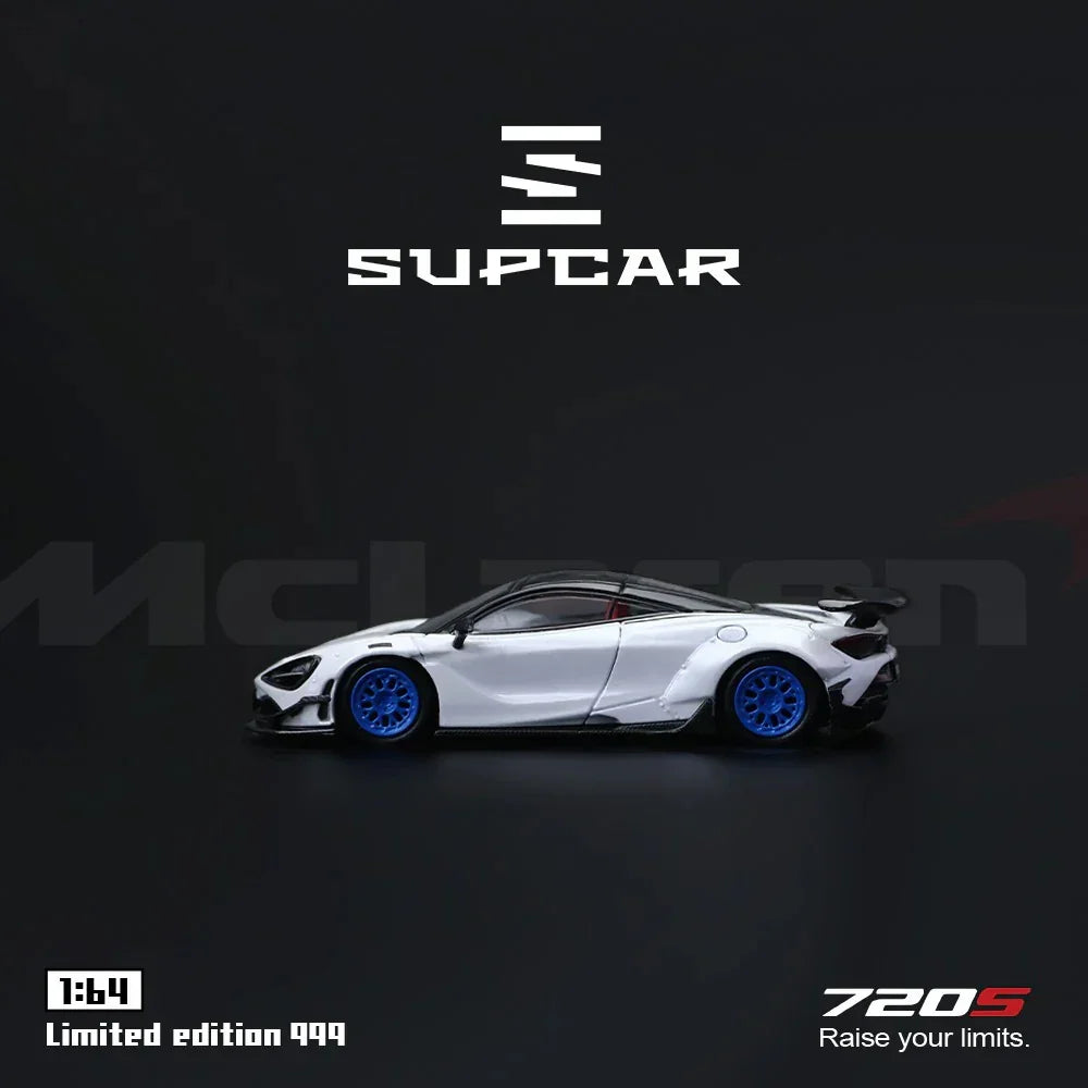 Premium scale diecast model car – SupCar McLaren 720S alloy car model, 1:64 Scale (White) Collectible