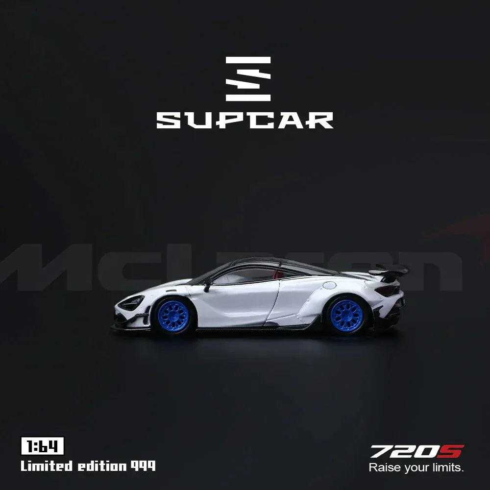 Premium scale diecast model car – SupCar McLaren 720S alloy car model, 1:64 Scale (White) Collectible