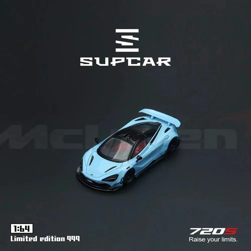 Premium scale diecast model car – SupCar McLaren 720S alloy car model, 1:64 Scale (Blue) Collectible
