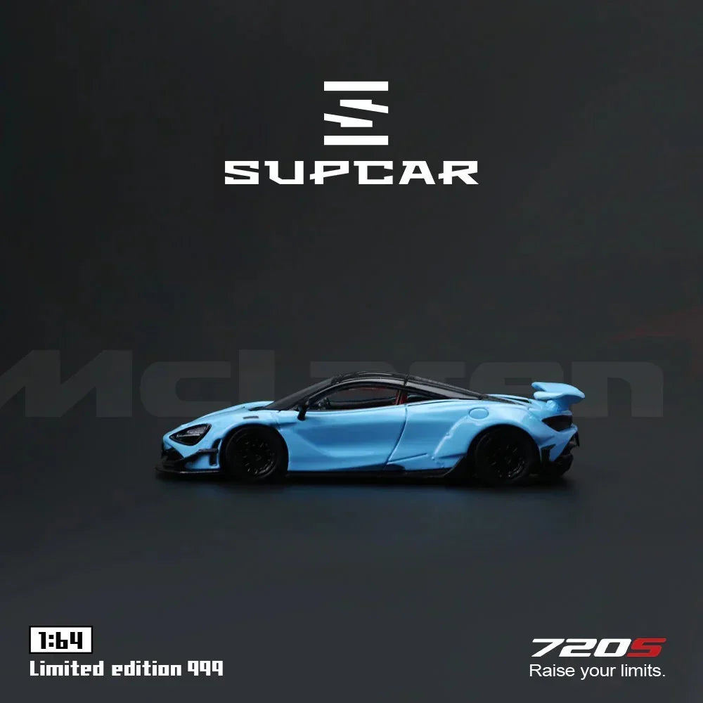 Premium scale diecast model car – SupCar McLaren 720S alloy car model, 1:64 Scale (Blue) Collectible