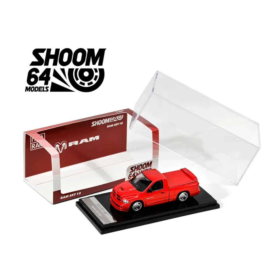 Premium scale diecast model car – *PRE-ORDER* Dodge Ram SRT-10 (2003), 1:64 Scale (Red) Collectible