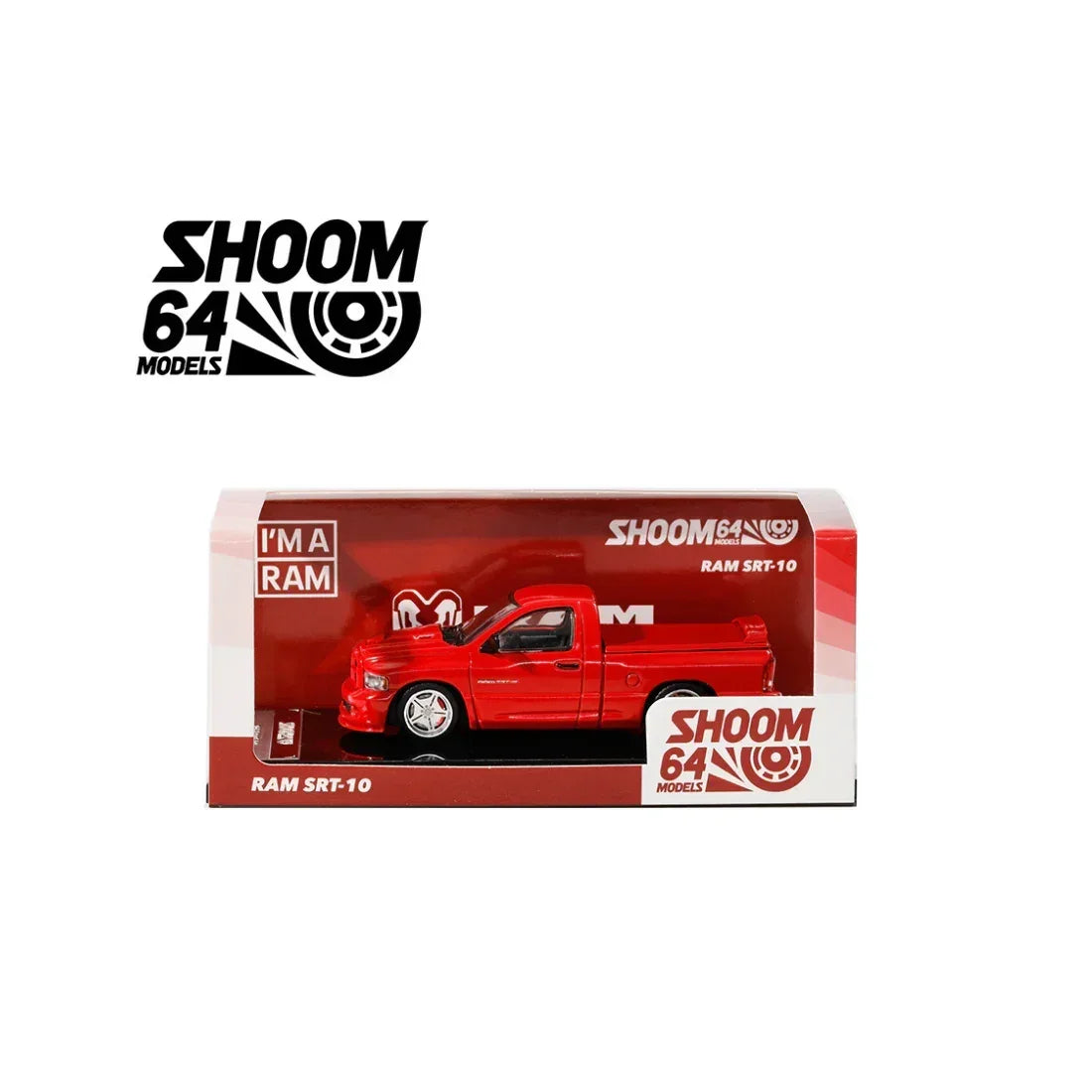 Premium scale diecast model car – *PRE-ORDER* Dodge Ram SRT-10 (2003), 1:64 Scale (Red) Collectible