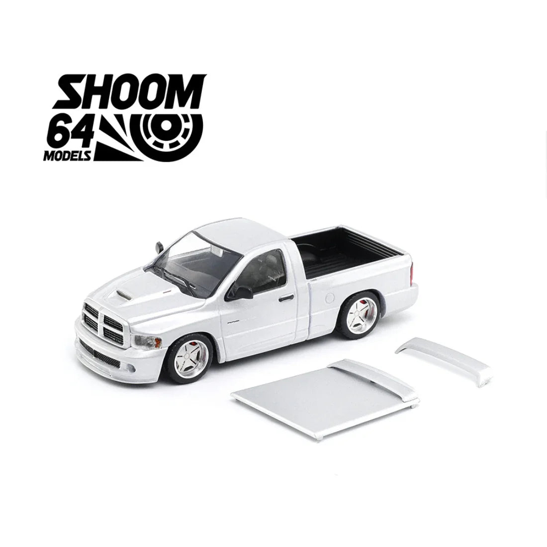 Premium scale diecast model car – *PRE-ORDER* Dodge Ram SRT-10 (2003), 1:64 Scale (Silver) Collectible