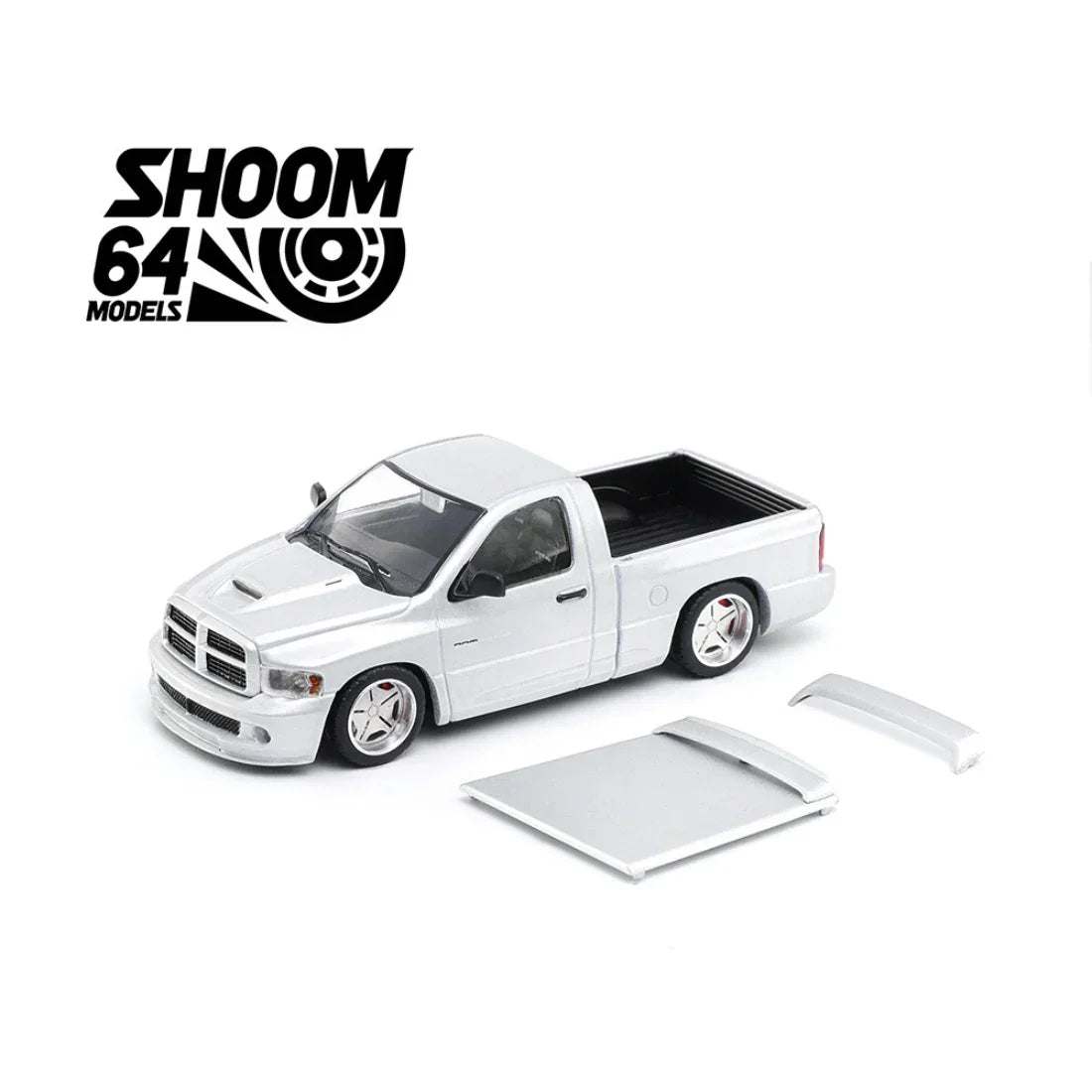 Premium scale diecast model car – *PRE-ORDER* Dodge Ram SRT-10 (2003), 1:64 Scale (Silver) Collectible