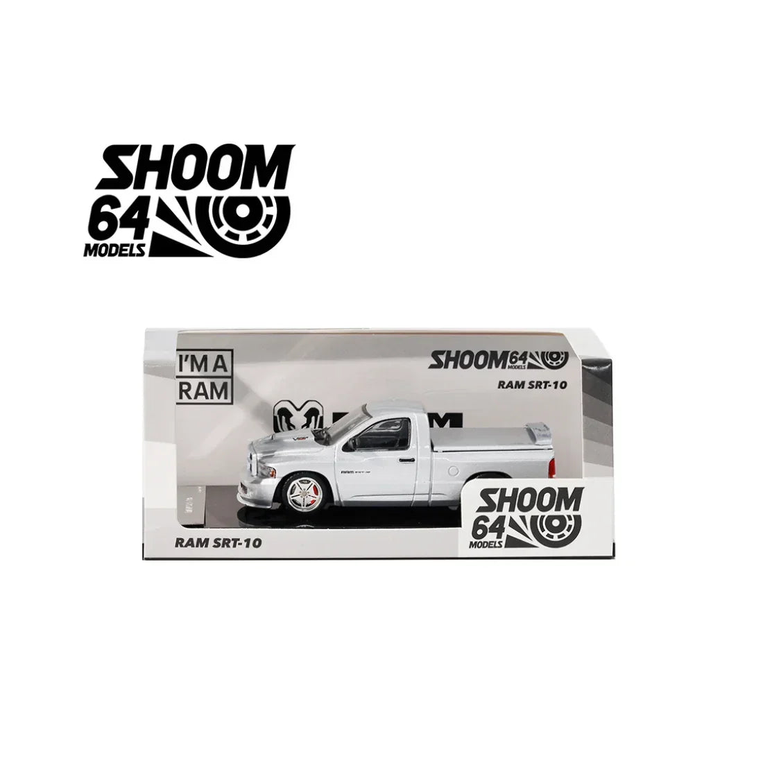 Premium scale diecast model car – *PRE-ORDER* Dodge Ram SRT-10 (2003), 1:64 Scale (Silver) Collectible