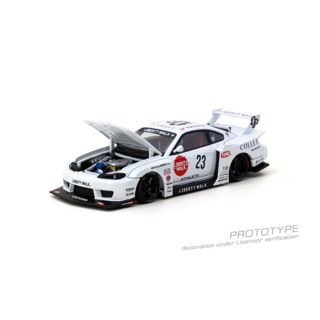 Premium scale diecast model car – *PRE-ORDER* LB-Super Silhouette Nissan SILVIA (S15) Drift (Open Bonnet & with Engine Compartment) 2025, 1:64 Scale Collectible