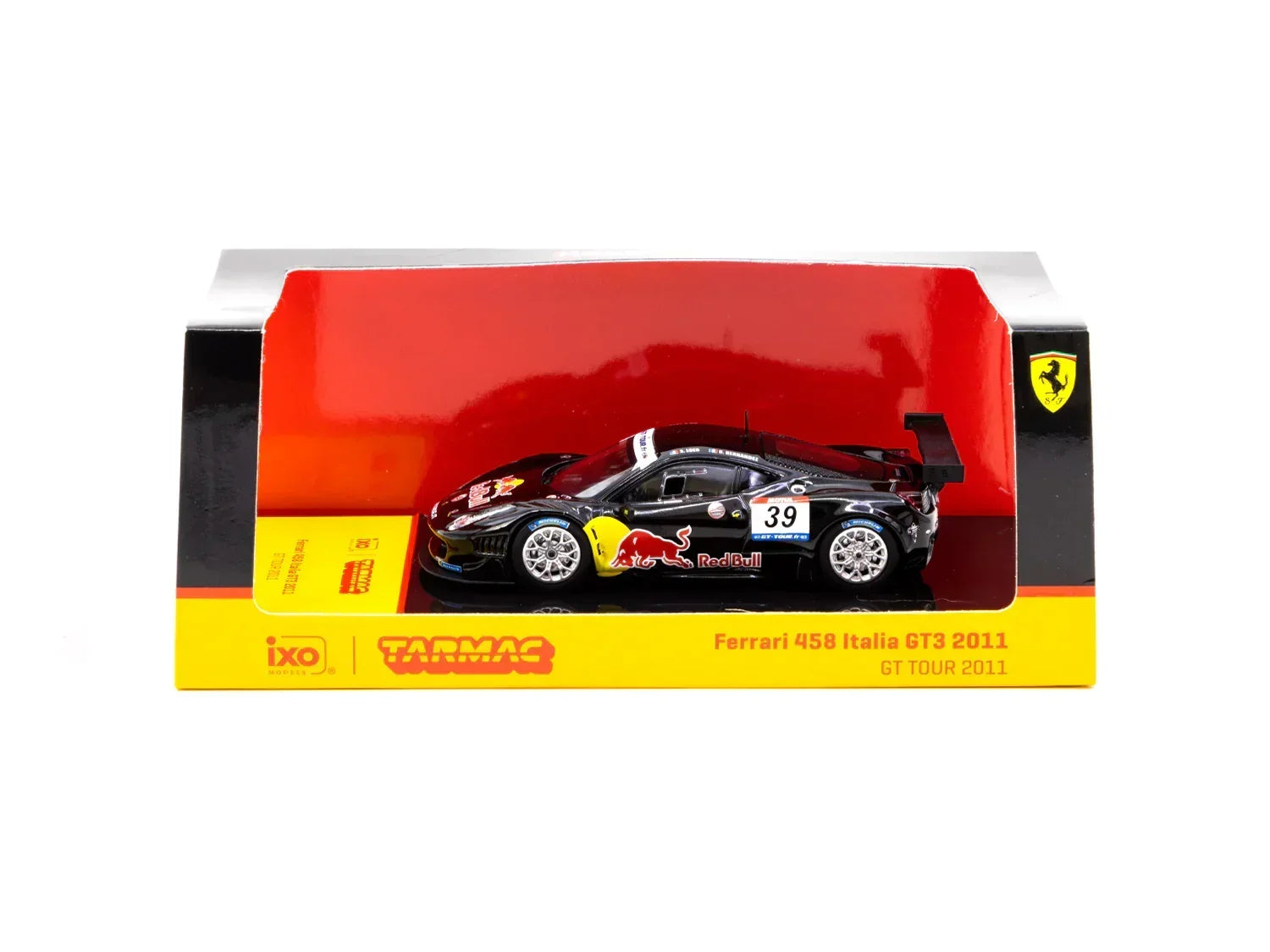 Premium scale diecast model car – Ferrari 458 Italia GT3 GT TOUR 2011 #39 - Hobby64, 1:64 Scale (Black) Collectible