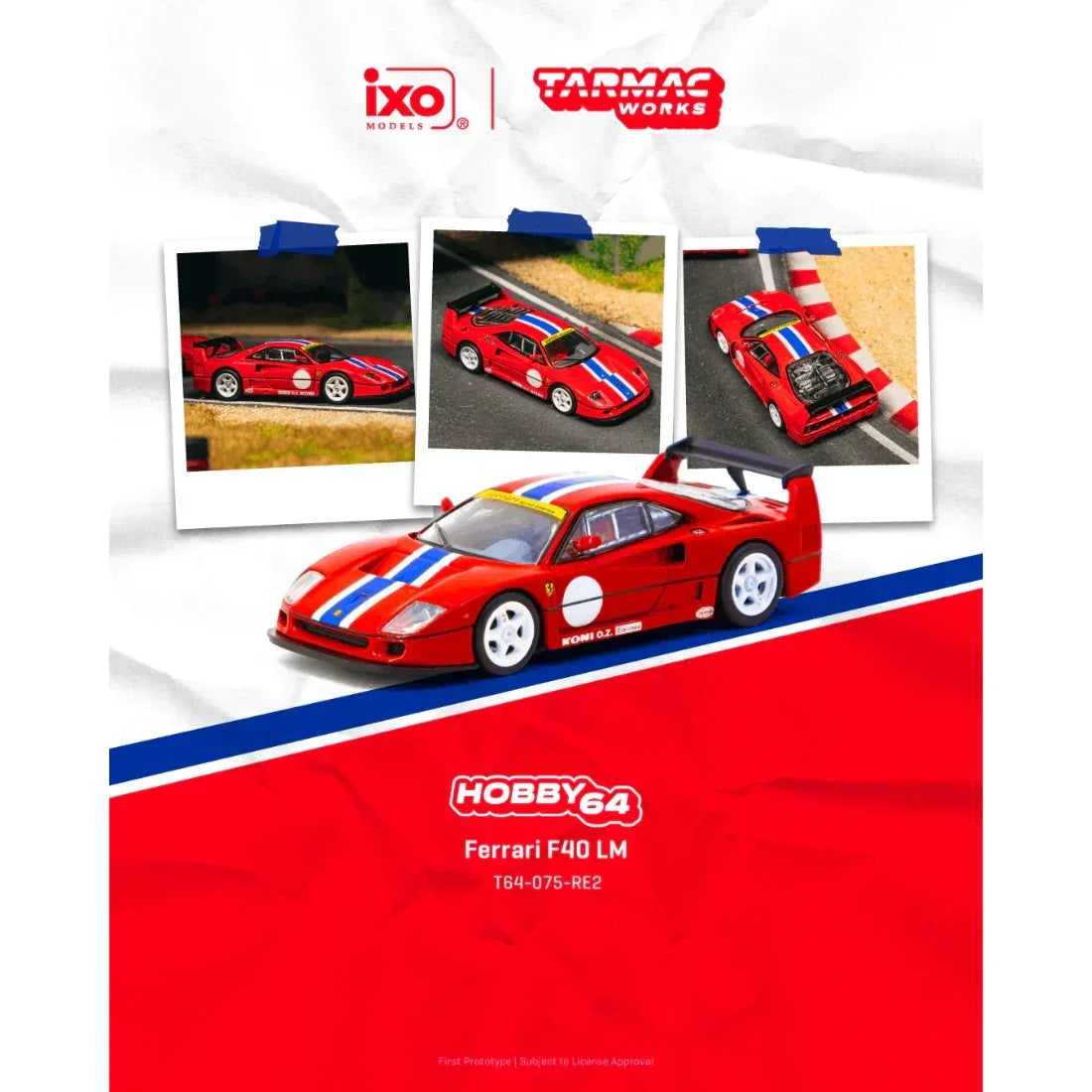 Premium scale diecast model car – *PRE-ORDER* Ferrari F40 LM, 1:64 Scale (Red) Collectible