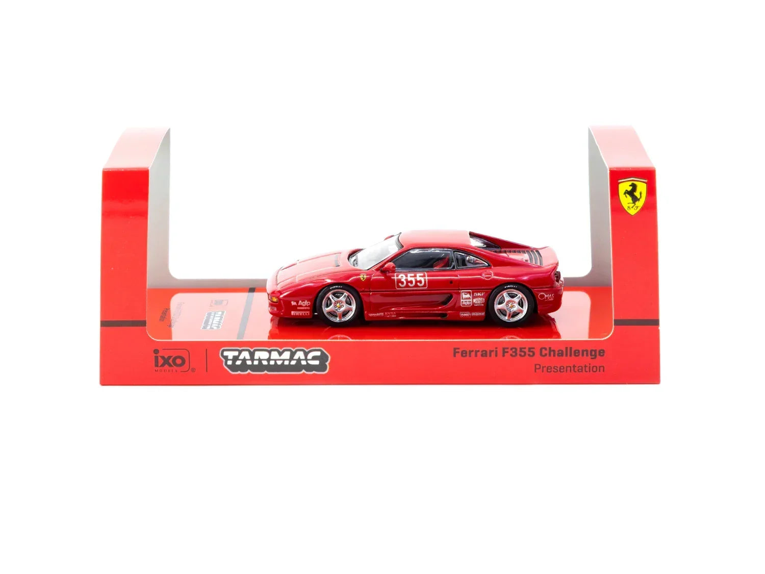 Premium scale diecast model car – Ferrari F355 Challenge Presentation - Hobby64, 1:64 Scale (Red) Collectible