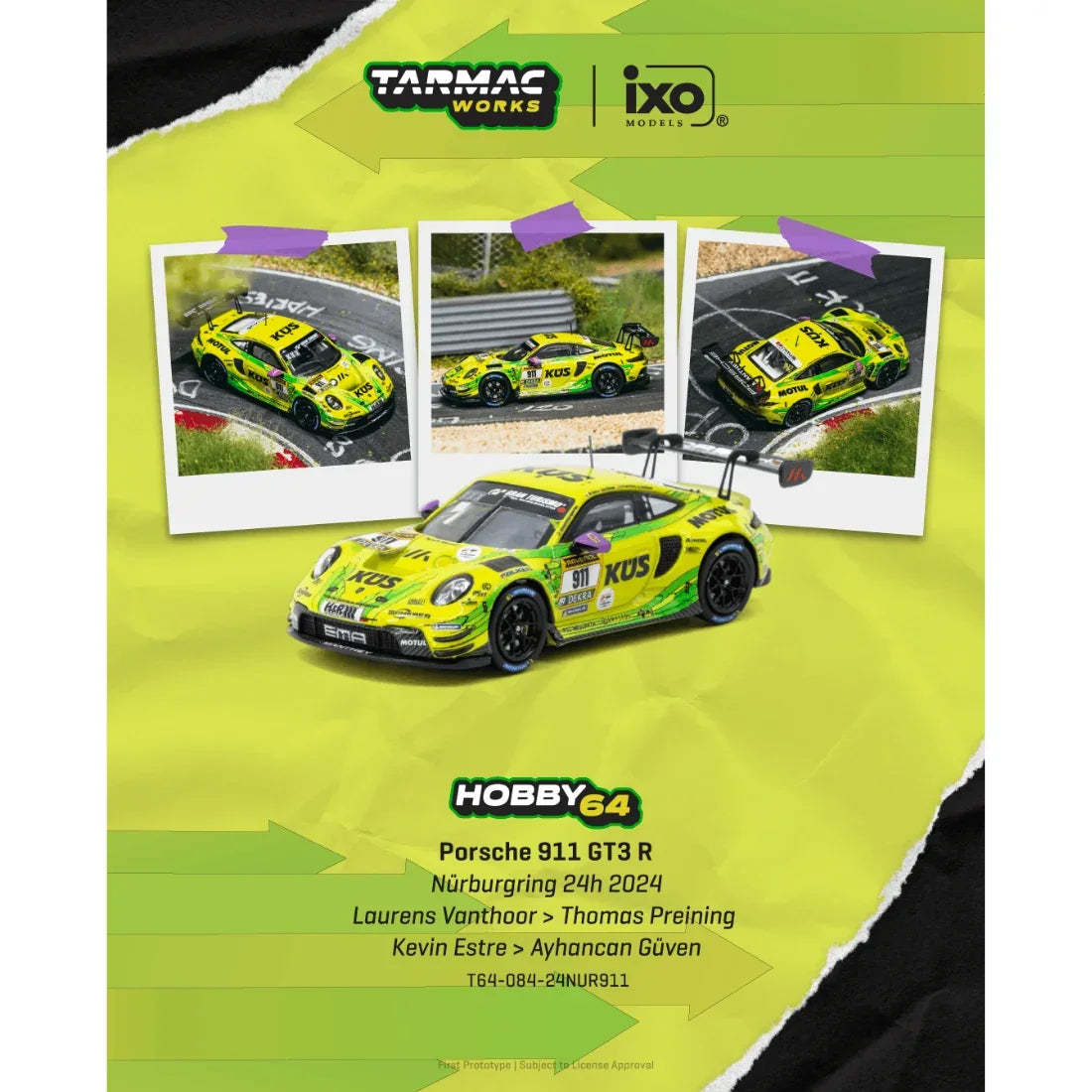 *PRE-ORDER* Porsche 911 GT3 R Nurburgring 24h 2024, 1:64 Scale