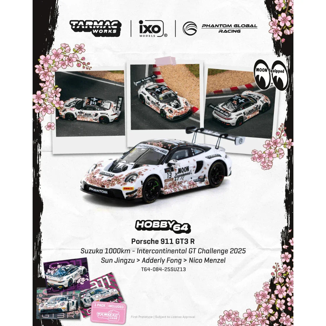 Premium scale diecast model car – *PRE-ORDER* Porsche 911 GT3 R Suzuka 1000km Intercontinental GT Challenge Phantom Global Racing Sun Jingzu / Adderly Fong / Nico Menzel 2025 Collectible