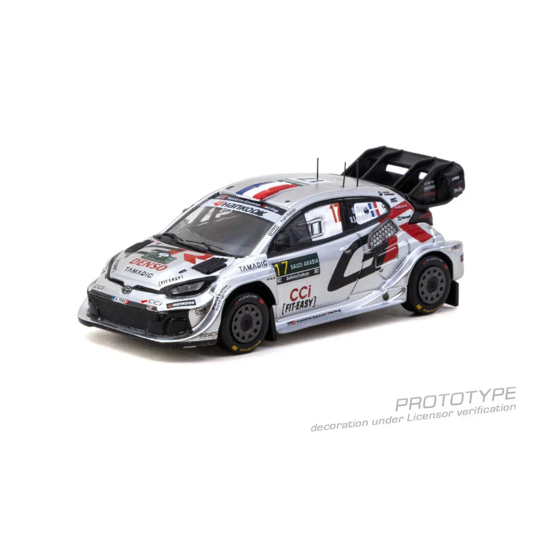 Premium scale diecast model car – *PRE-ORDER* Toyota GR YARIS Rally1 HYBRID Rally Saudi Arabia WRC World Champion Sébastien Ogier / Vincent Landais 2025, 1:64 Scale Collectible