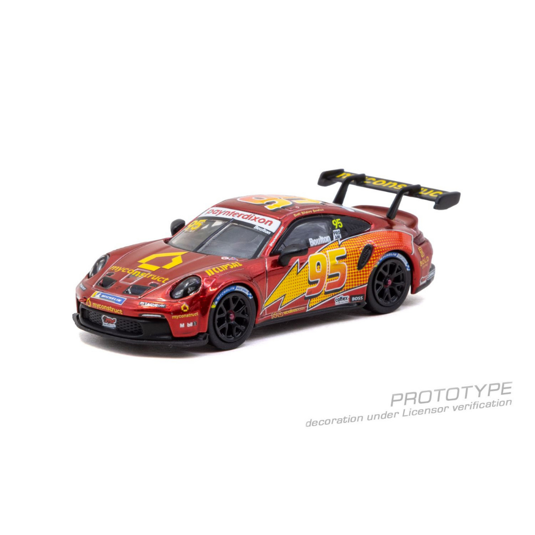 *PRE-ORDER* Porsche 911 GT3 Cup (992) Porsche Carrera Cup Australia 2025 Brett Boulton, 1:64 Scale (Chrome Red)