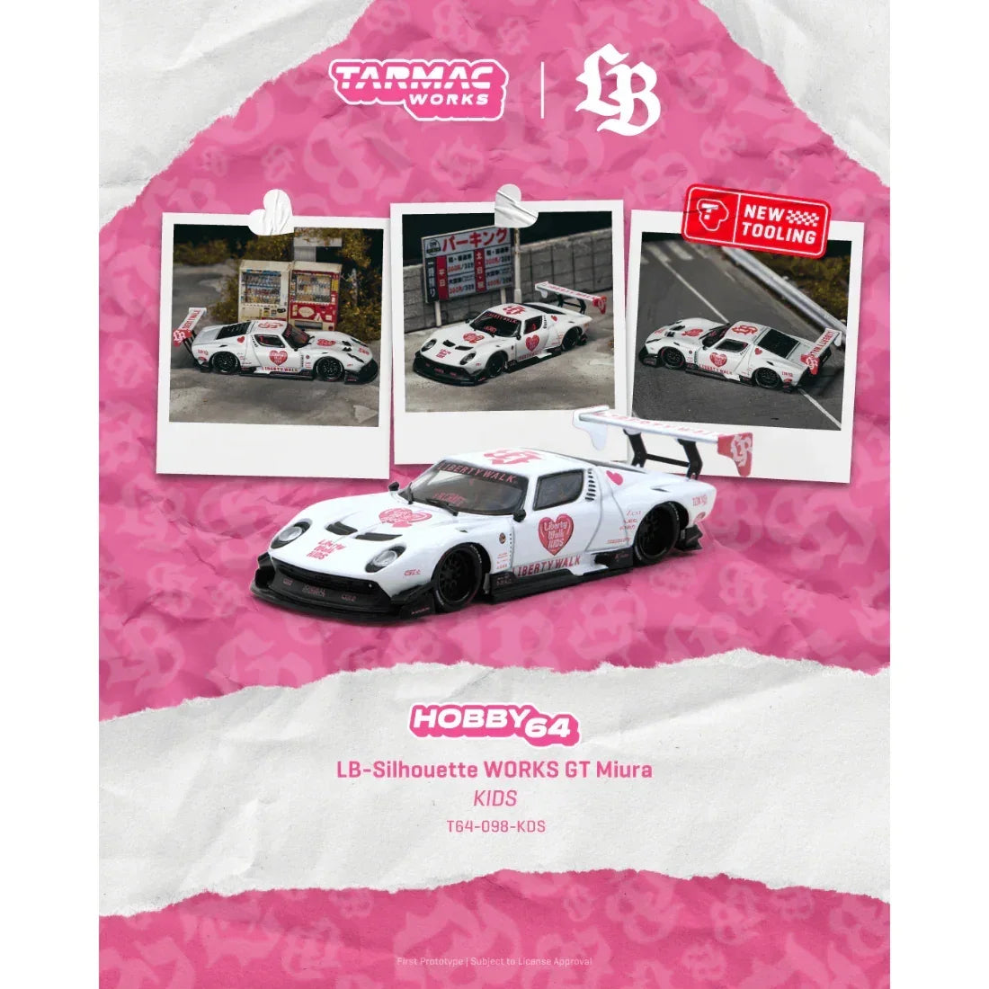 Premium scale diecast model car – *PRE-ORDER* LB-Silhouette WORKS GT Miura KIDS, 1:64 Scale Collectible