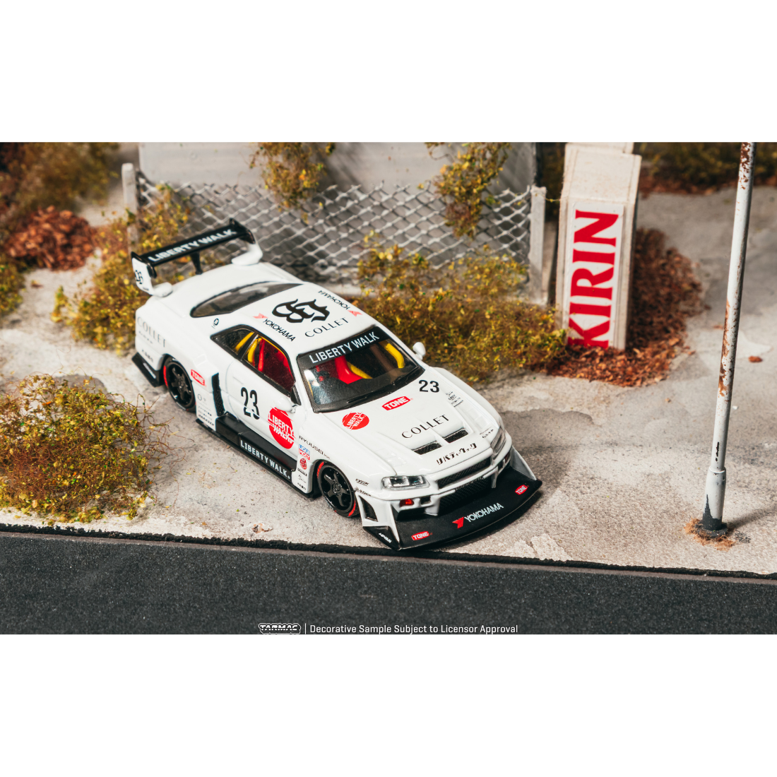 Premium scale diecast model car – *PRE-ORDER* LB-ER34 Super Silhouette SKYLINE, 1:64 Scale (White) Collectible