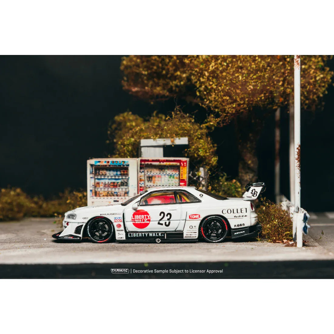 Premium scale diecast model car – *PRE-ORDER* LB-ER34 Super Silhouette SKYLINE, 1:64 Scale (White) Collectible