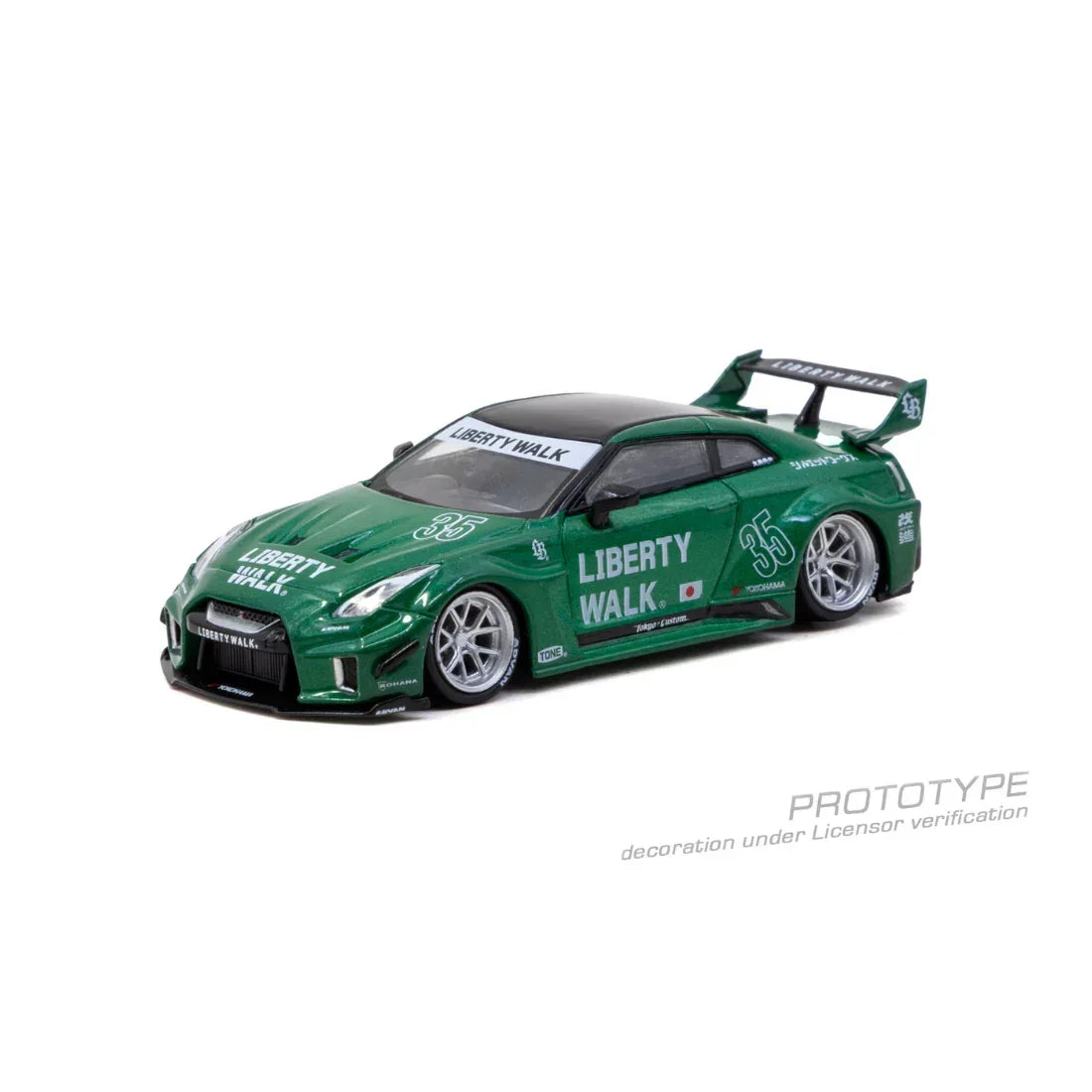 Premium scale diecast model car – *PRE-ORDER* LB-Silhouette WORKS GT NISSAN 35GT-RR, 1:64 Scale (Emerald Green) Collectible