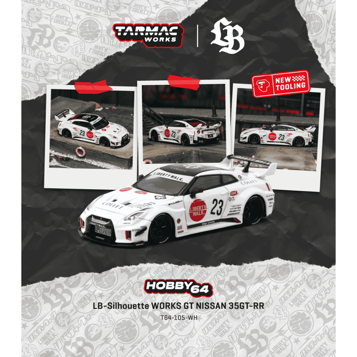 *PRE-ORDER* LB-Silhouette Works GT NISSAN 35GT-RR, 1:64 Scale (White)