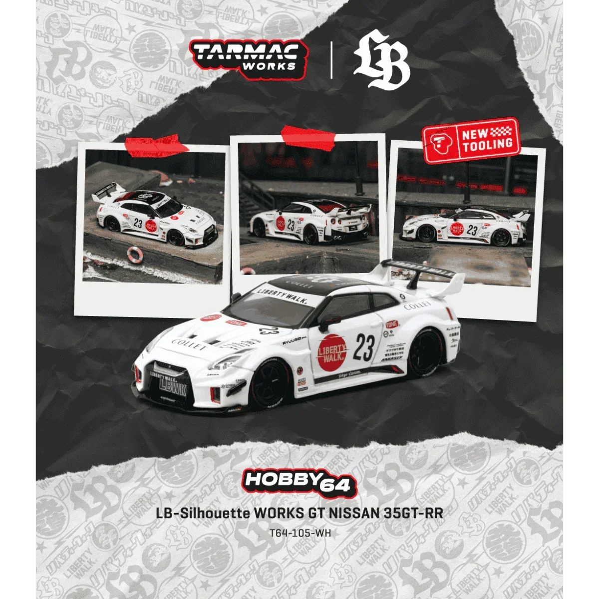 Premium scale diecast model car – *PRE-ORDER* LB-Silhouette Works GT NISSAN 35GT-RR, 1:64 Scale (White) Collectible