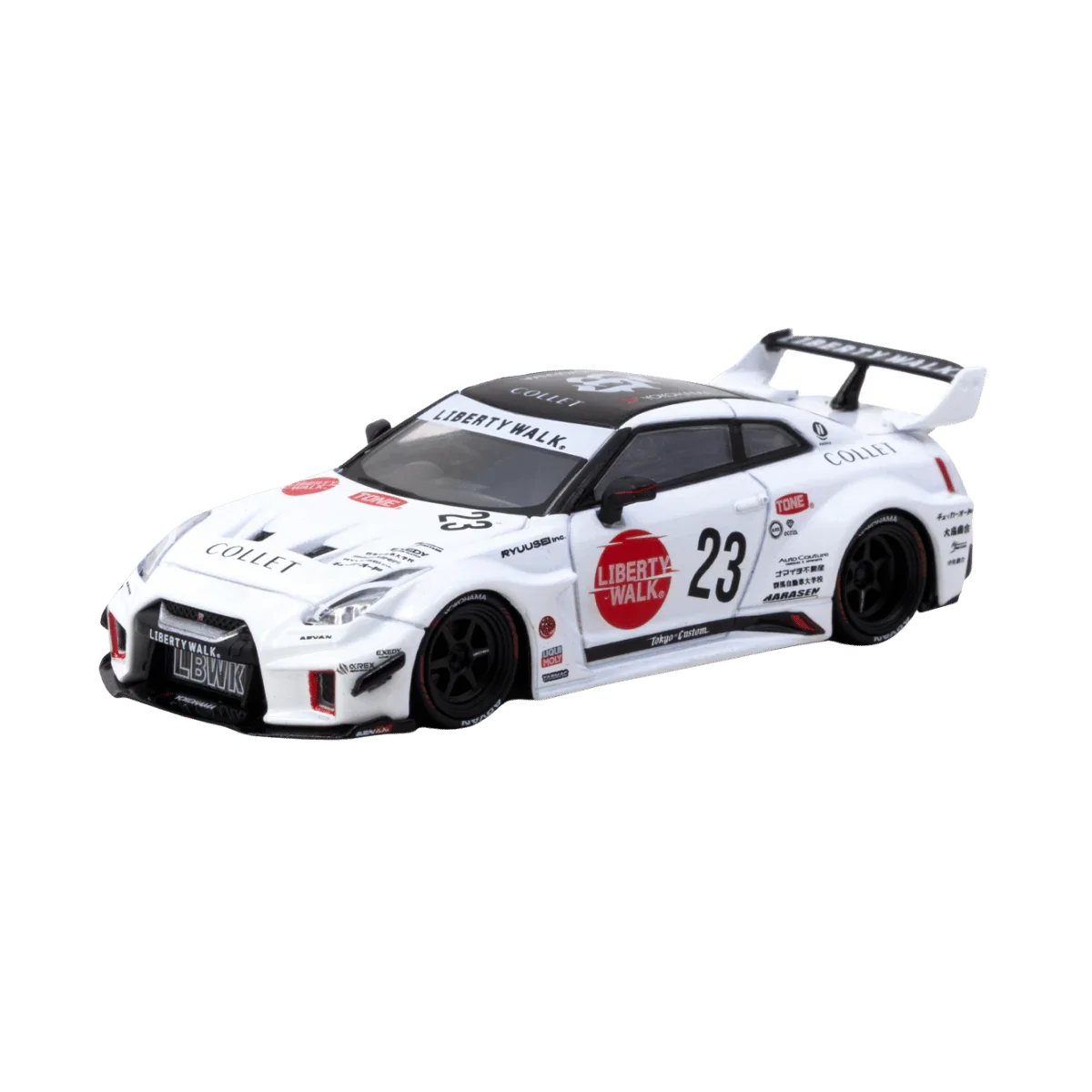 Premium scale diecast model car – *PRE-ORDER* LB-Silhouette Works GT NISSAN 35GT-RR, 1:64 Scale (White) Collectible