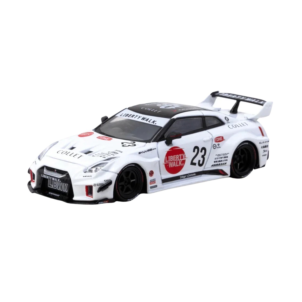 Premium scale diecast model car – *PRE-ORDER* LB-Silhouette Works GT NISSAN 35GT-RR, 1:64 Scale (White) Collectible