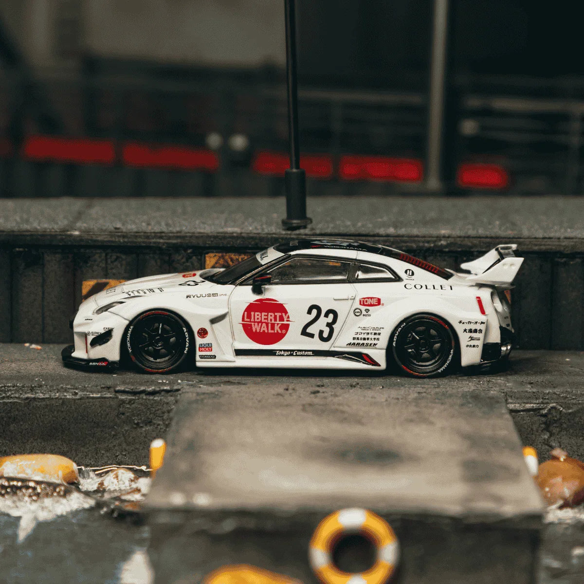 Premium scale diecast model car – *PRE-ORDER* LB-Silhouette Works GT NISSAN 35GT-RR, 1:64 Scale (White) Collectible