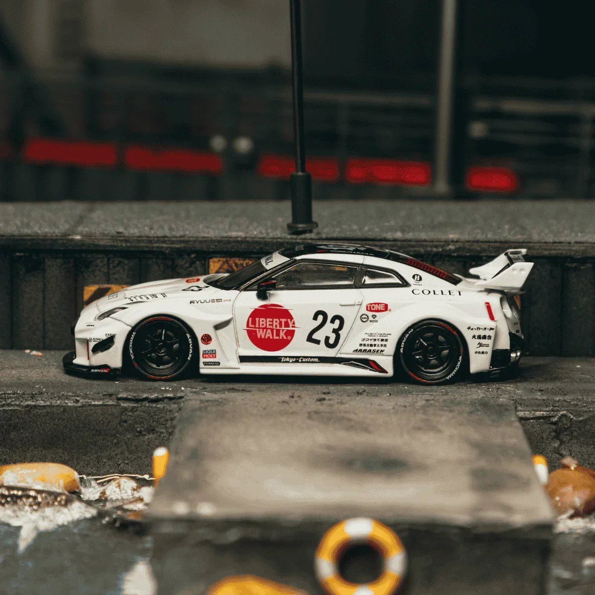 Premium scale diecast model car – *PRE-ORDER* LB-Silhouette Works GT NISSAN 35GT-RR, 1:64 Scale (White) Collectible