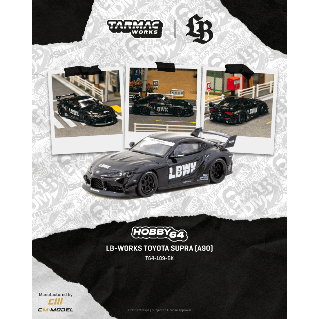 *PRE-ORDER* LB-WORKS TOYOTA SUPRA (A90), 1:64 Scale (Black)