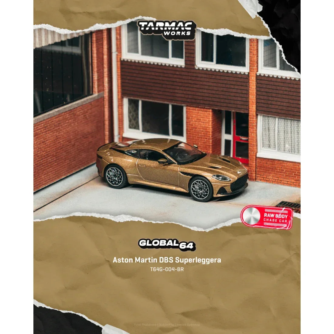 Premium scale diecast model car – *PRE-ORDER* Aston Martin DBS Superleggera Chance of Chase Car, 1:64 Scale (Brown Metallic) Collectible