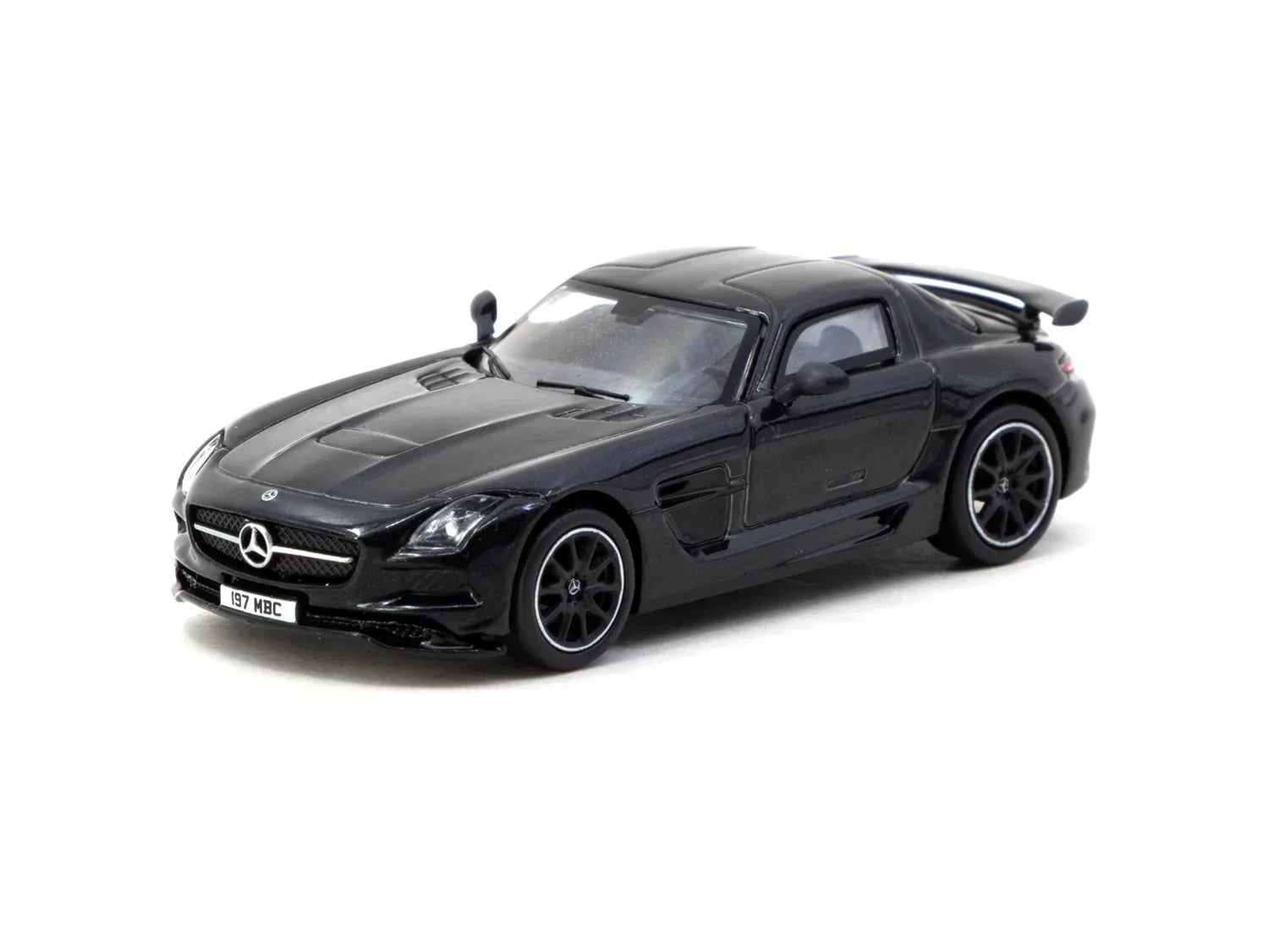 Premium scale diecast model car – Mercedes-Benz SLS AMG Coupé Singapore Special Edition - Global64, 1:64 Scale (Black) Collectible