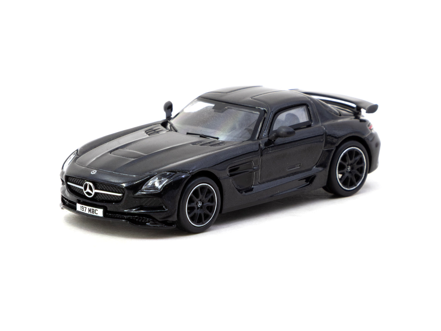 Premium scale diecast model car – Mercedes-Benz SLS AMG Coupé Singapore Special Edition - Global64, 1:64 Scale (Black) Collectible