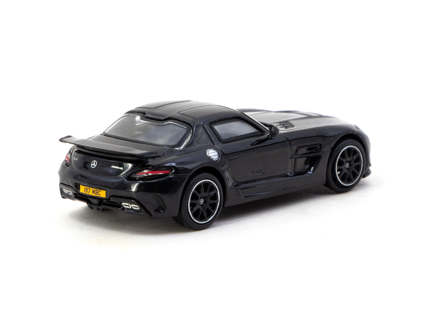 Premium scale diecast model car – Mercedes-Benz SLS AMG Coupé Singapore Special Edition - Global64, 1:64 Scale (Black) Collectible