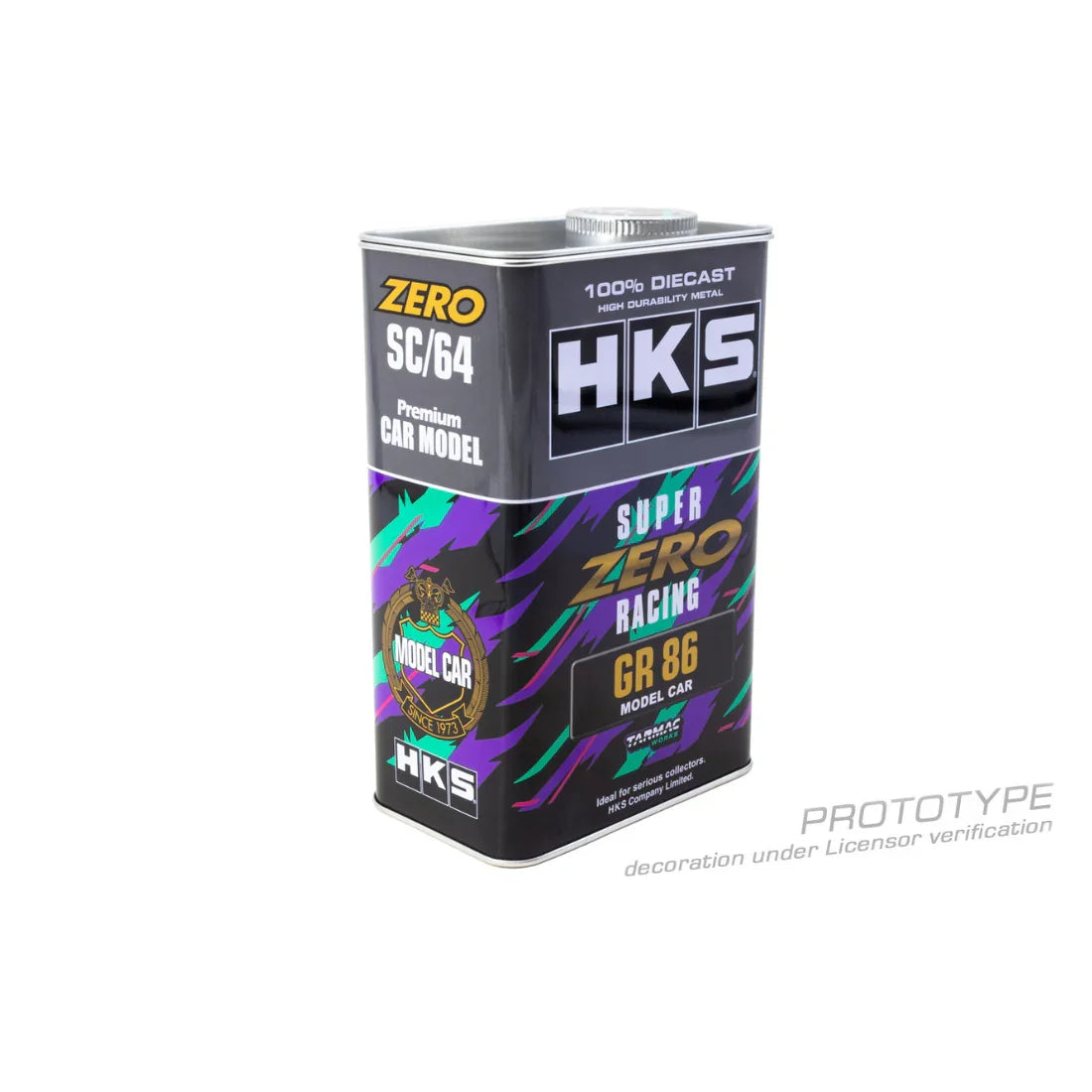 Premium scale diecast model car – *PRE-ORDER* HKS Toyota GR86 With Metal Oil Can Packaging, 1:64 Scale (Grey) Collectible