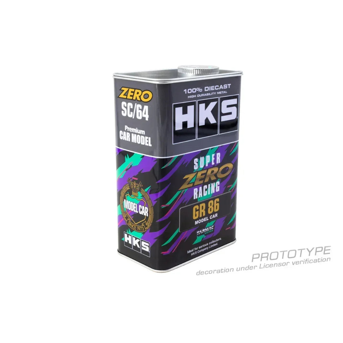 Premium scale diecast model car – *PRE-ORDER* HKS Toyota GR86 With Metal Oil Can Packaging, 1:64 Scale (Grey) Collectible