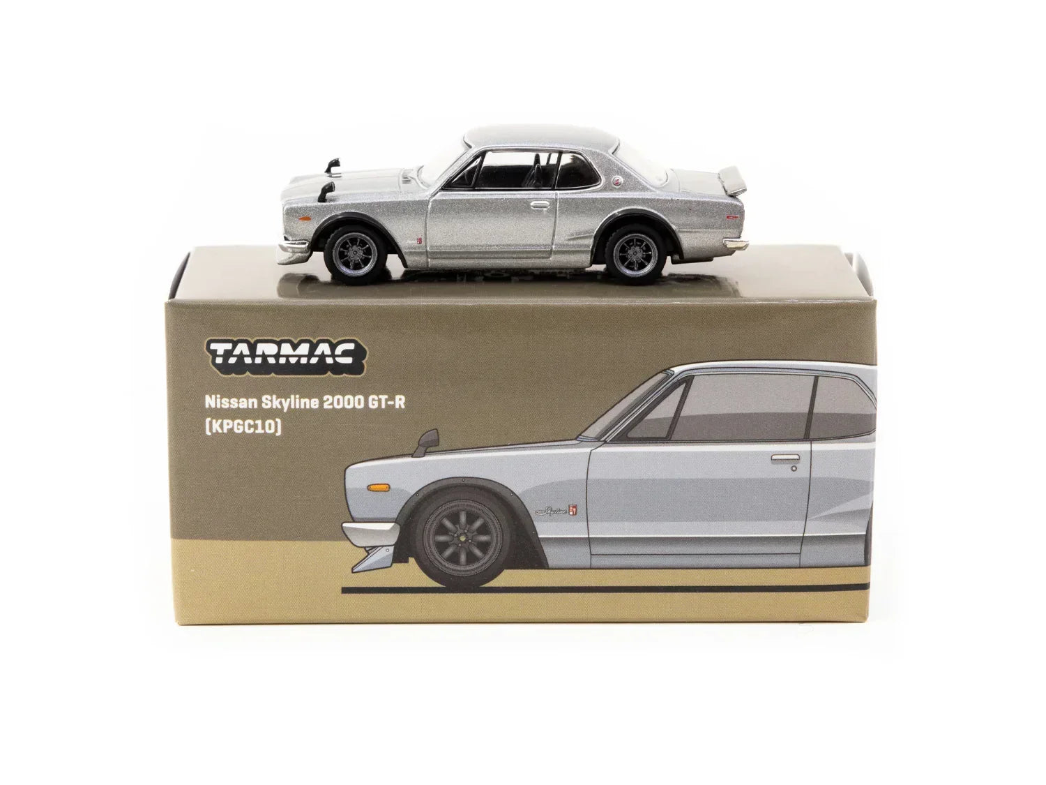 Premium scale diecast model car – Nissan Skyline 2000 GT-R (KPGC10) - Global64, 1:64 Scale (Silver) Collectible