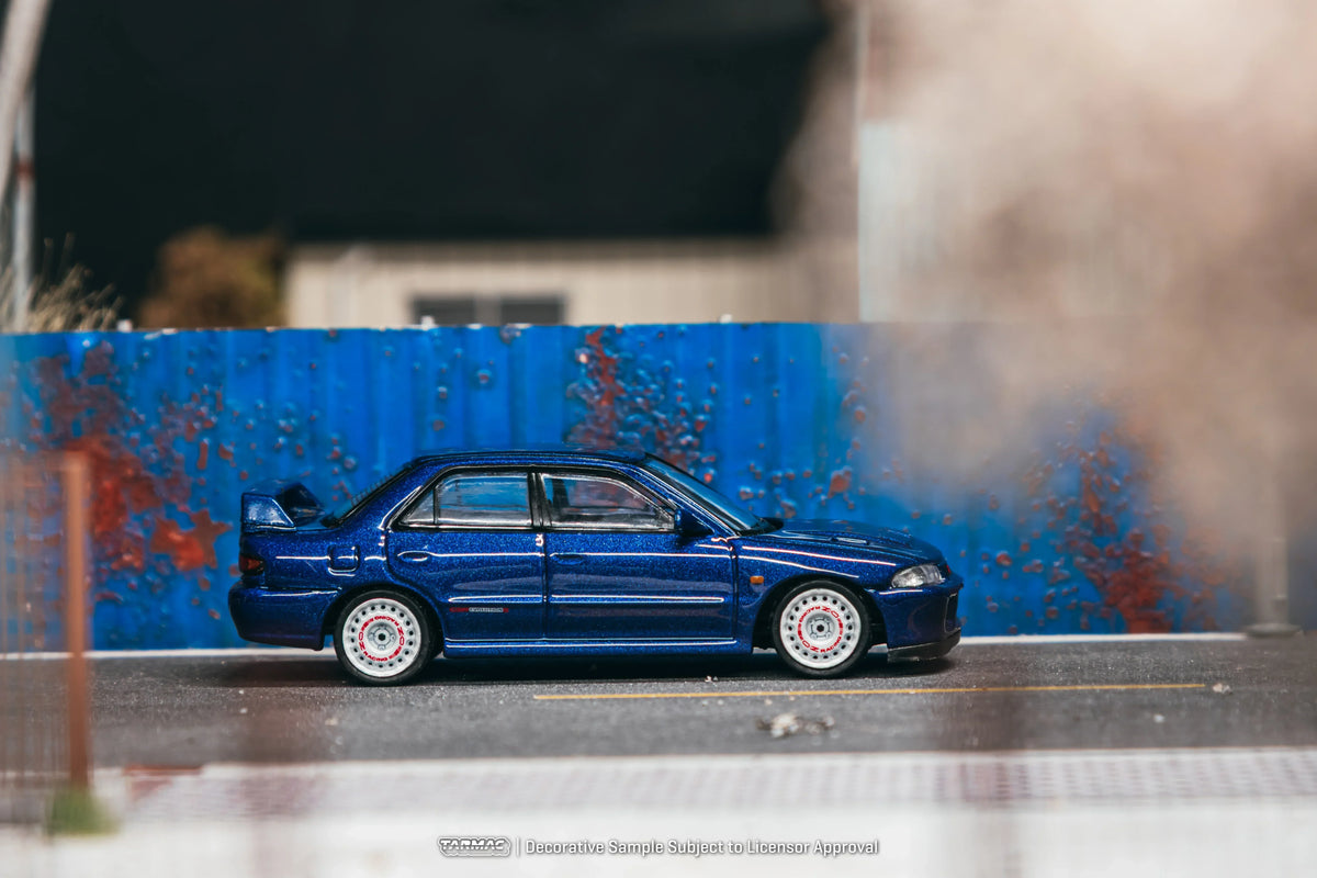 Premium scale diecast model car – *PRE-ORDER* Mitsubishi Lancer GSR Evolution II Chance of Chase Car, 1:64 Scale (Blue) Blister Pack Collectible