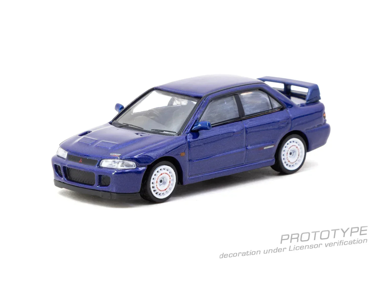 Premium scale diecast model car – *PRE-ORDER* Mitsubishi Lancer GSR Evolution II Chance of Chase Car, 1:64 Scale (Blue) Blister Pack Collectible