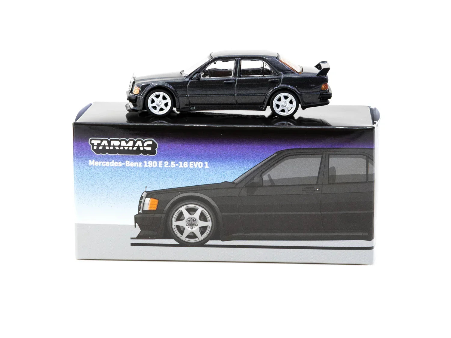 Premium scale diecast model car – Mercedes-Benz 190 E 2.5-16 EVO 1 - Global64, 1:64 Scale (Black) Collectible