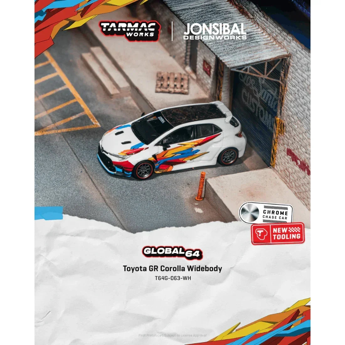 Premium scale diecast model car – *PRE-ORDER* Toyota GR Corolla Widebody Chance of Chase Car, 1:64 Scale (White) Collectible