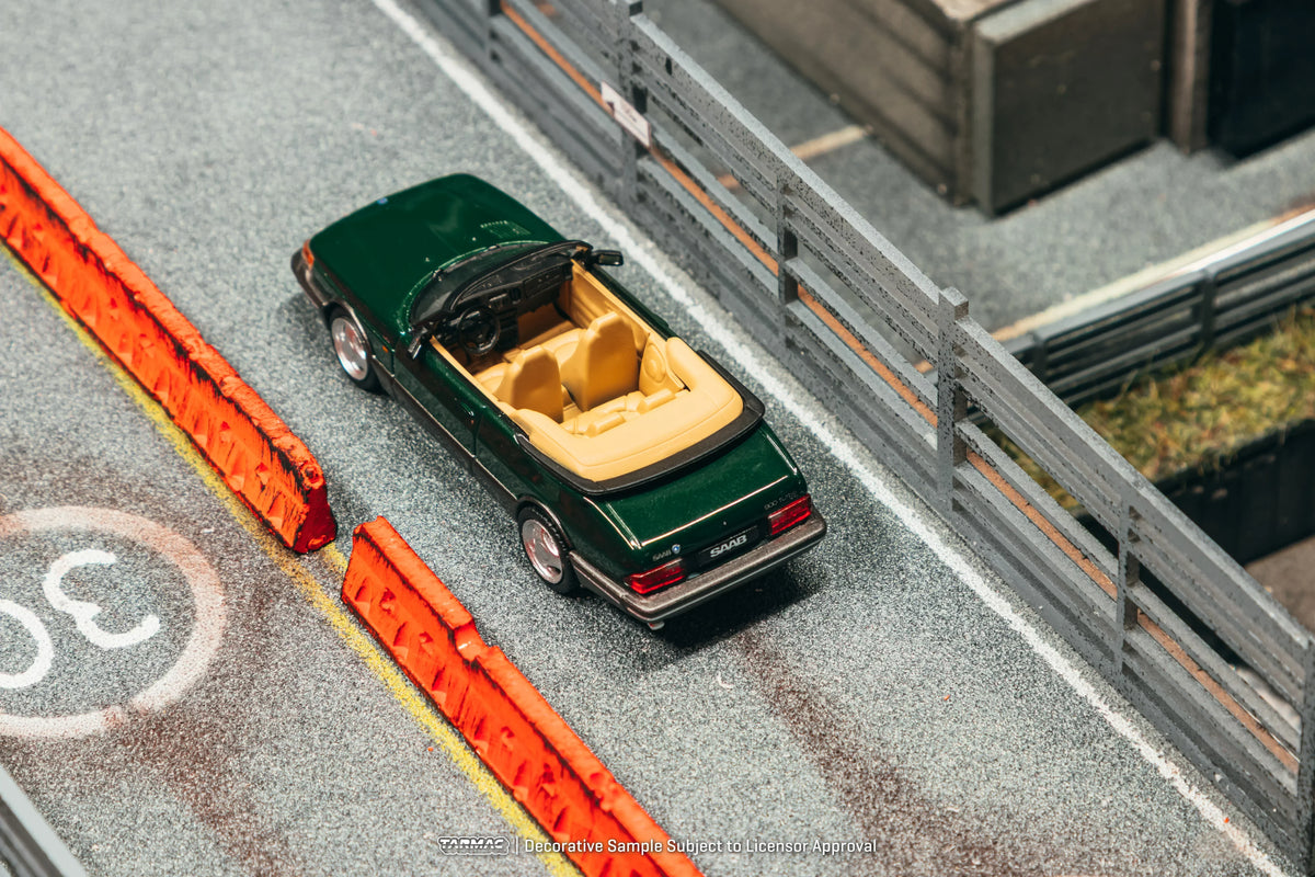 Premium scale diecast model car – *PRE-ORDER* Saab 900 Turbo Convertible Chance of Chase Car, 1:64 Scale (Green) Collectible