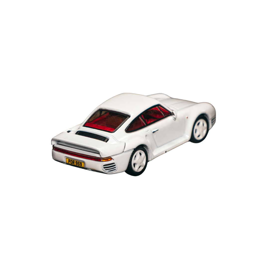 Premium scale diecast model car – *PRE-ORDER* Porsche 959 Chance of Chase Car (Model Car + Trading Cards Combo Set), 1:64 Scale (White) Collectible