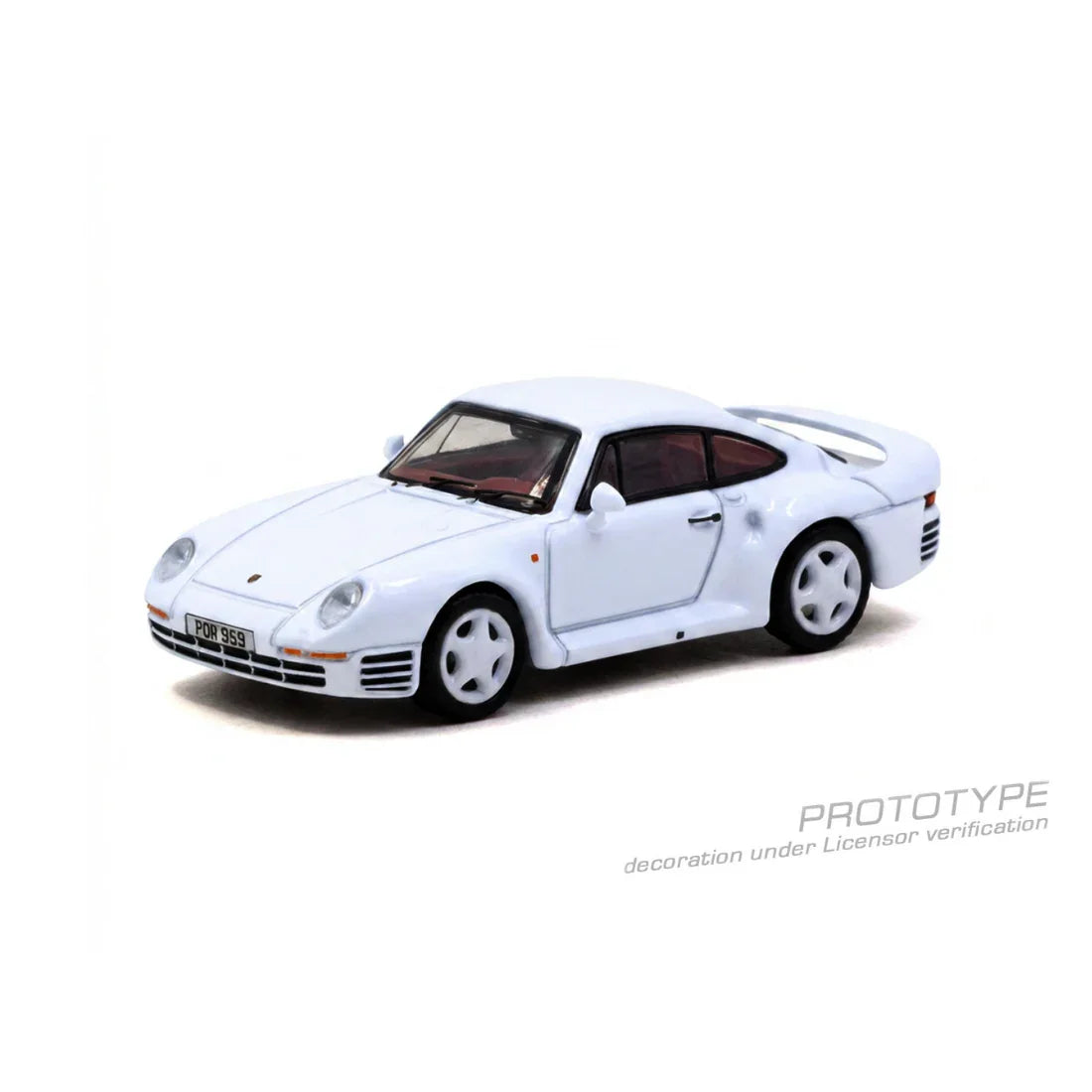 Premium scale diecast model car – *PRE-ORDER* Porsche 959 Chance of Chase Car (Model Car + Trading Cards Combo Set), 1:64 Scale (White) Collectible