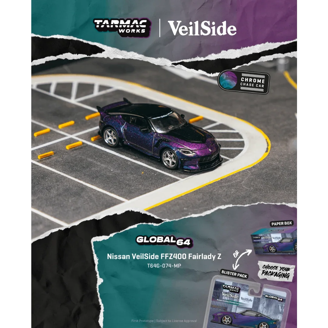Premium scale diecast model car – *PRE-ORDER* Nissan VeilSide FFZ400 Fairlady Z Chameleon Purple (Chance of Chase Car), 1:64 Scale Collectible