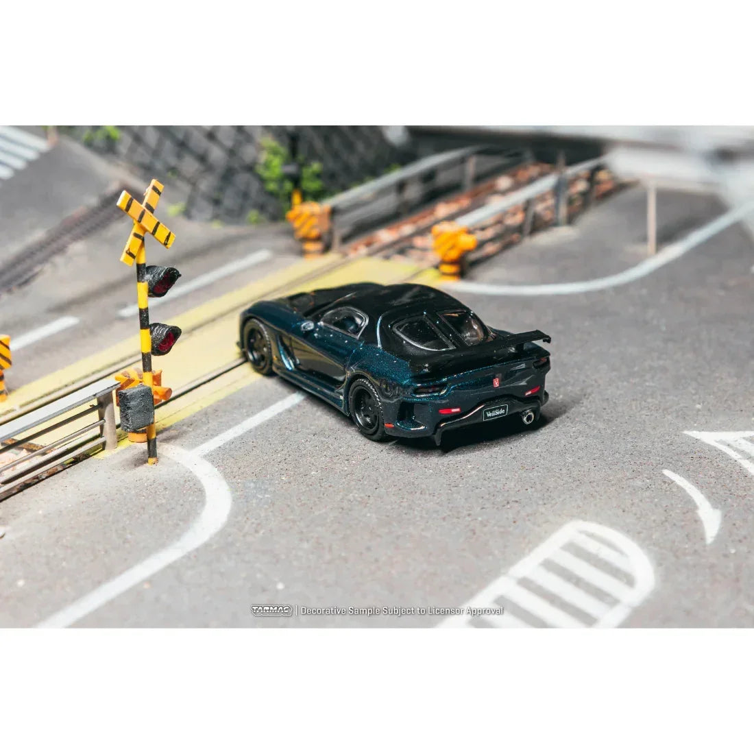 Premium scale diecast model car – *PRE-ORDER* Mazda RX-7 VeilSide Fortune7 Chance of Chase Car, 1:64 Scale (Dark Blue / Black) Collectible