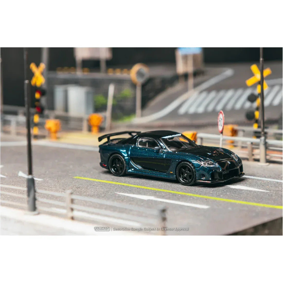 Premium scale diecast model car – *PRE-ORDER* Mazda RX-7 VeilSide Fortune7 Chance of Chase Car, 1:64 Scale (Dark Blue / Black) Collectible