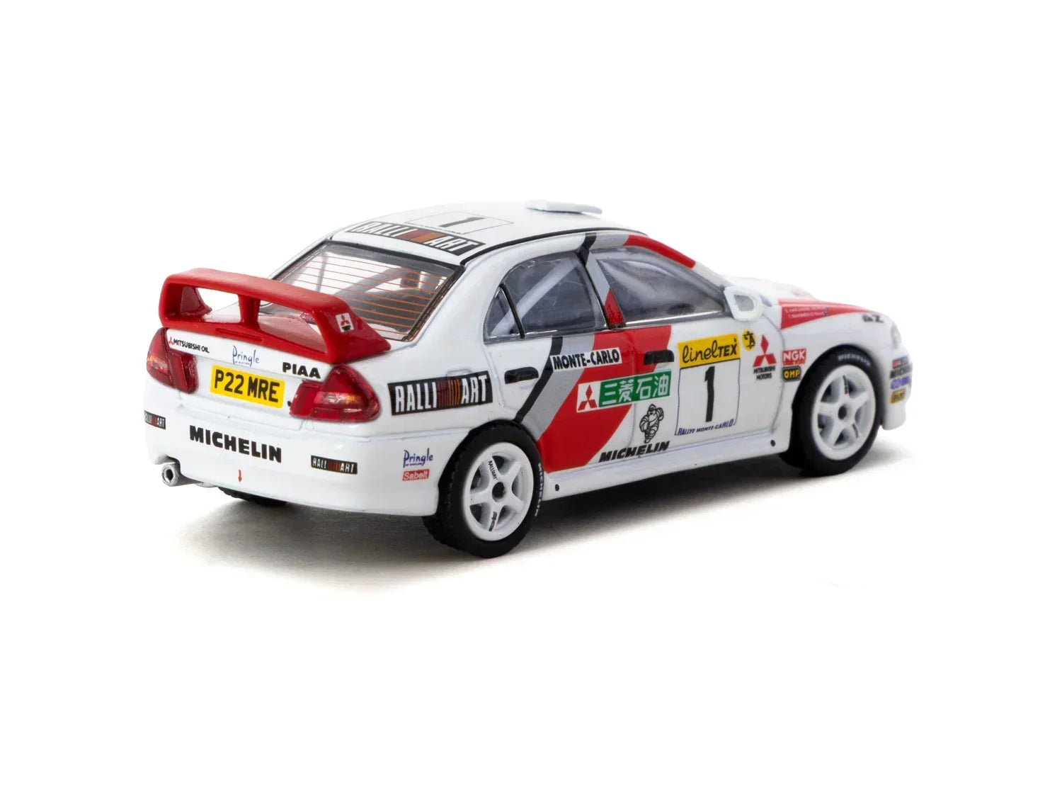 Premium scale diecast model car – Mitsubishi Lancer Evolution IV Rallye Monte-Carlo 1997 #1 - Global64, 1:64 Scale (White) Collectible